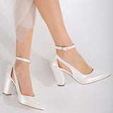 Immaculate Vegan - Forever and Always Shoes Camila Vegan Suede Wedding Heels | Ivory