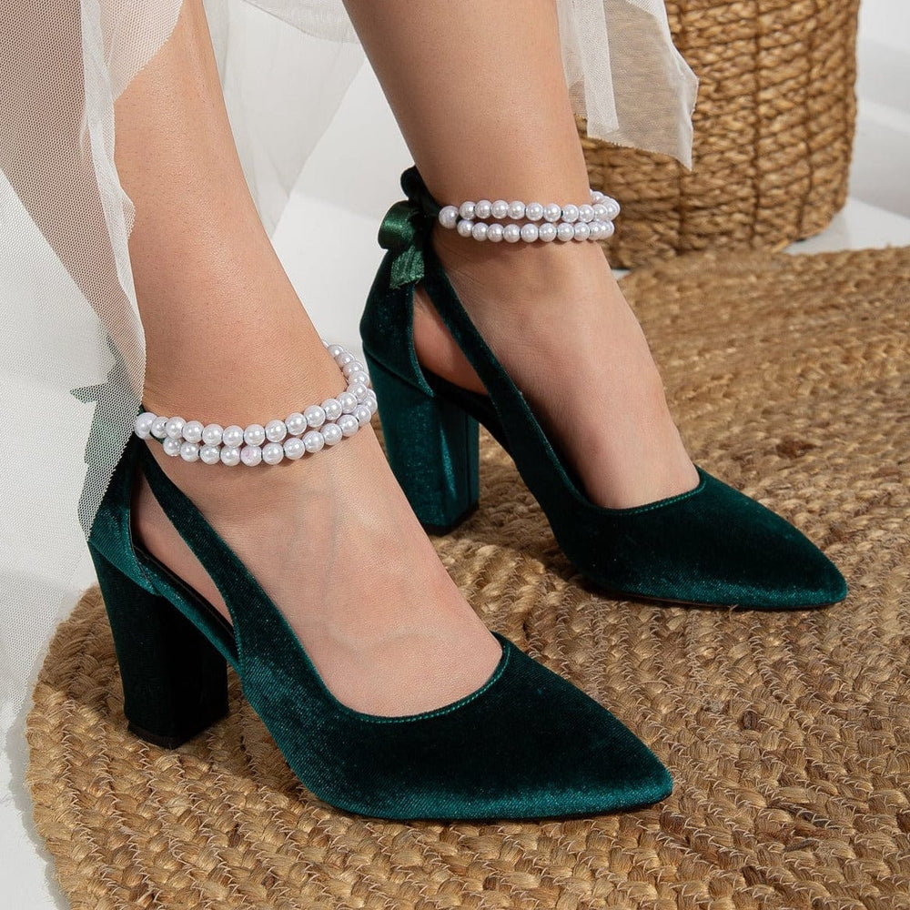 Green velvet heels uk hotsell