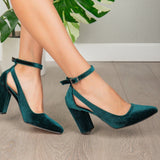 Immaculate Vegan - Forever and Always Shoes Camila Velvet Vegan Heels | Emerald Green