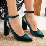 Immaculate Vegan - Forever and Always Shoes Camila Velvet Vegan Heels | Emerald Green