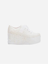 Immaculate Vegan - Forever and Always Shoes Claudine - Ivory Lace High Heel Wedding Sneakers