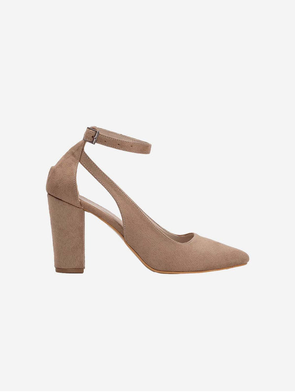 Forever and Always Shoes Colette - Beige Suede Heels