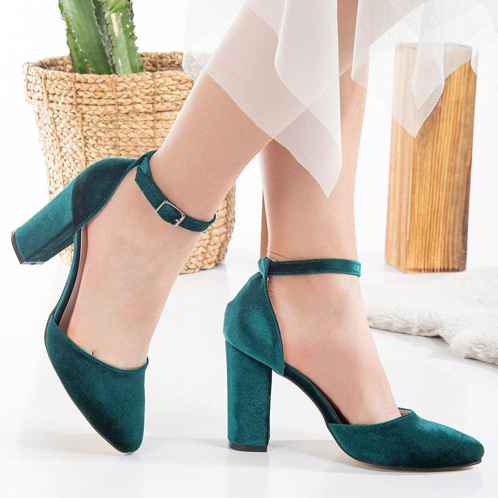 Denise Vegan Suede Pearl Heels Emerald Green UK6 EU39.5 US8.5 Emerald Green