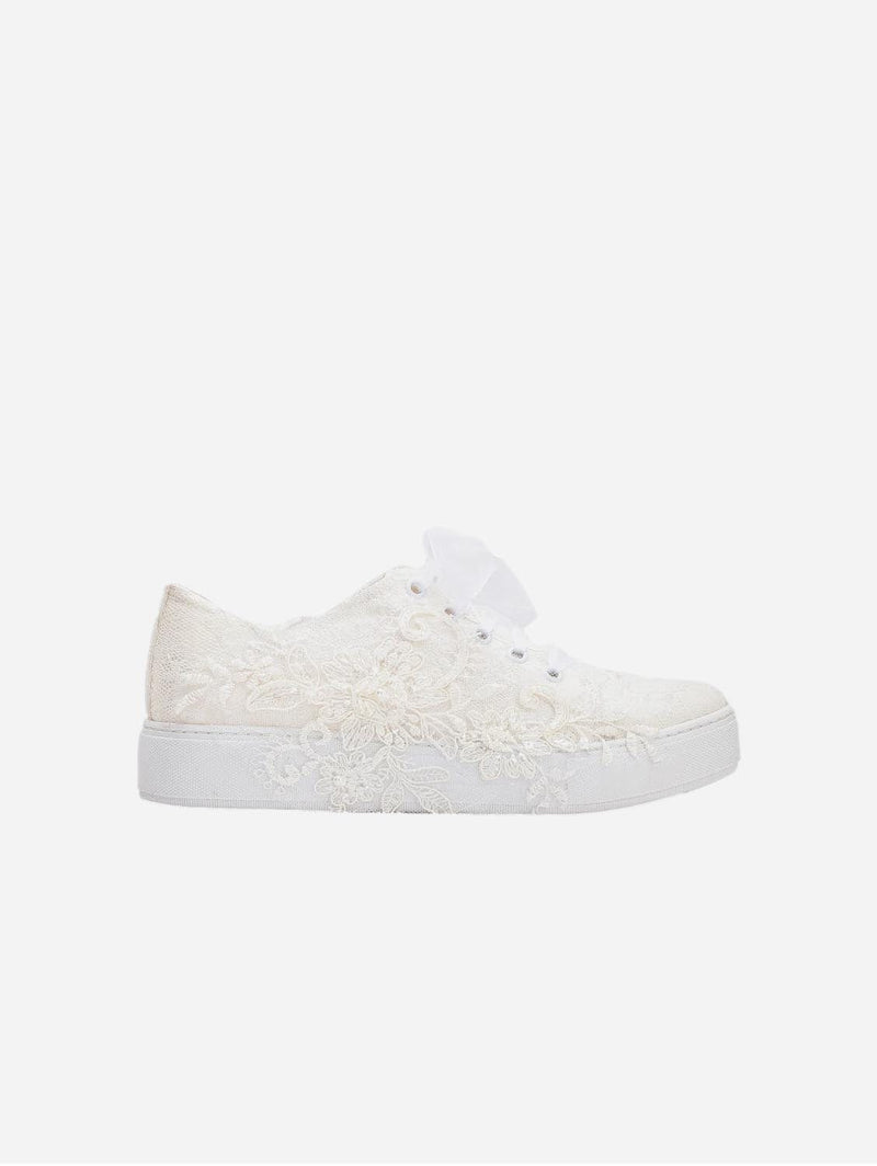 Forever and Always Shoes Elise - Ivory Lace Wedding Sneakers