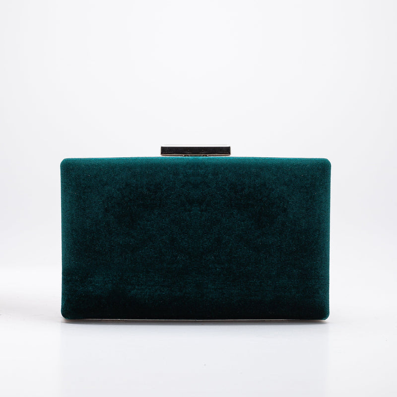 Forever and Always Shoes Clara - Green Velvet Clutch Emerald Green