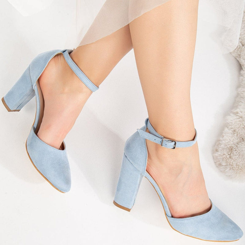 Forever and Always Shoes Gisele - Baby Blue Suede Wedding Heels