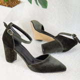 Immaculate Vegan - Forever and Always Shoes Gisele - Olive Green Velvet Shoes
