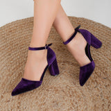 Immaculate Vegan - Forever and Always Shoes Gisele - Purple Velvet Shoes with Ribbon