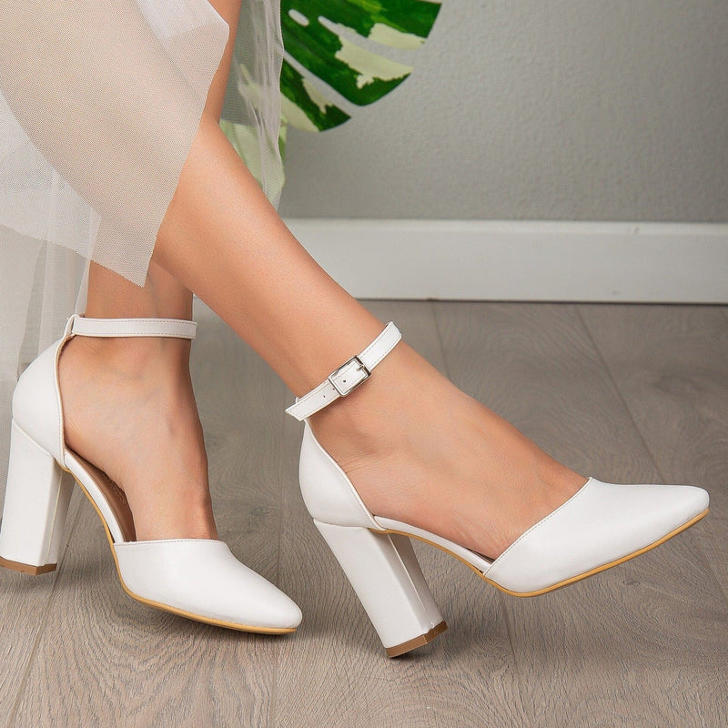 Forever and Always Shoes Gisele - White Wedding Shoes with Ribbon