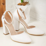 Immaculate Vegan - Forever and Always Shoes Gisele - White Wedding Shoes with Ribbon