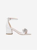 Immaculate Vegan - Forever and Always Shoes Helen - White Wedding Shoes Rhinestone and Ribbon