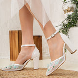 Immaculate Vegan - Forever and Always Shoes Ivy - Ivory 3D Floral Lace Wedding Shoes