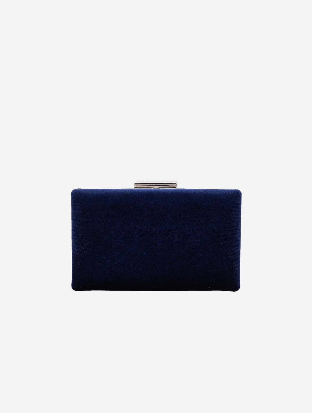 Forever and Always Shoes Clara Vegan Velvet Clutch Dark Blue