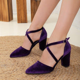 Immaculate Vegan - Forever and Always Shoes Sina Vegan Velvet Wedding Heels | Purple