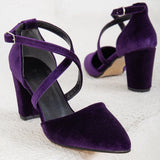 Immaculate Vegan - Forever and Always Shoes Sina Vegan Velvet Wedding Heels | Purple