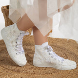 Immaculate Vegan - Forever and Always Shoes Soleil - White Lace Wedding Converse