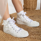 Immaculate Vegan - Forever and Always Shoes Soleil - White Lace Wedding Converse