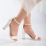 Immaculate Vegan - Forever and Always Shoes Sophia - Ivory Pearl Wedding Sandals