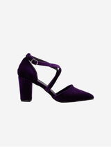 Immaculate Vegan - Forever and Always Shoes Sina Vegan Velvet Criss Cross Heels | Purple UK3 / EU36 / US5.5 / Purple