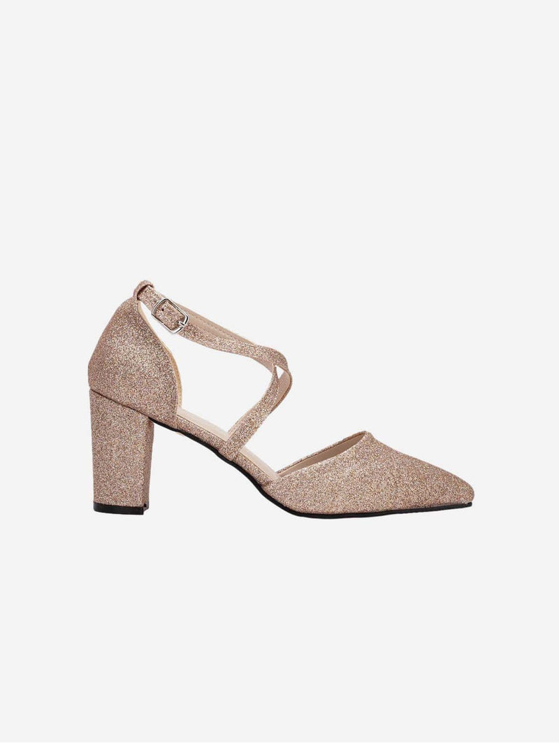 Forever and Always Shoes Sina Vegan Glitter Wedding Heels | Rose Gold UK3 / EU36 / US5.5 / Rose Gold