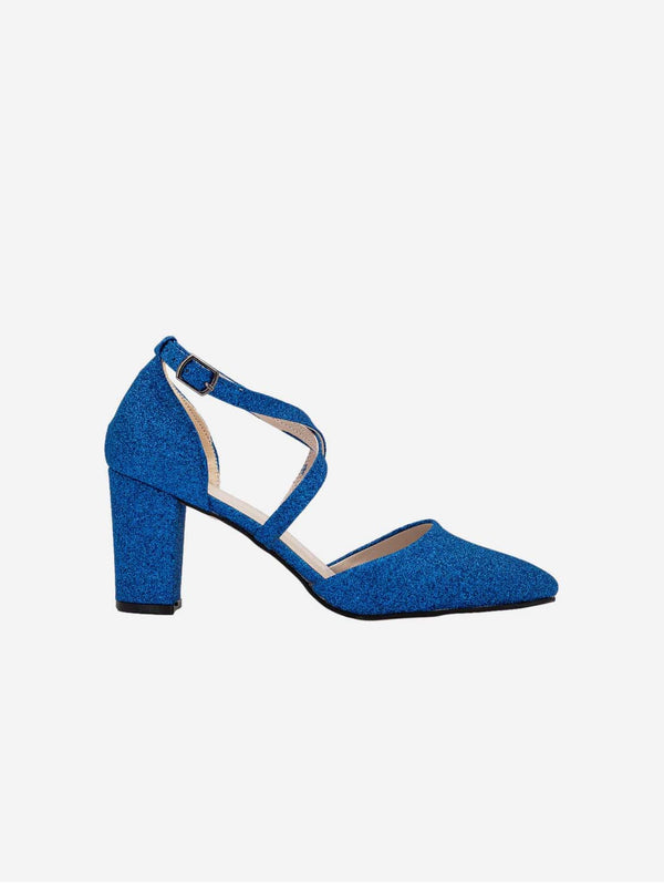 Forever and Always Shoes Sina Vegan Glitter Wedding Heels | Bright Blue UK3 / EU36 / US5.5 / Sparkling Blue