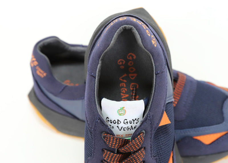 Good Guys Don't Wear Leather BABER-GV vegan running shoes | INDIGO/ORANGE