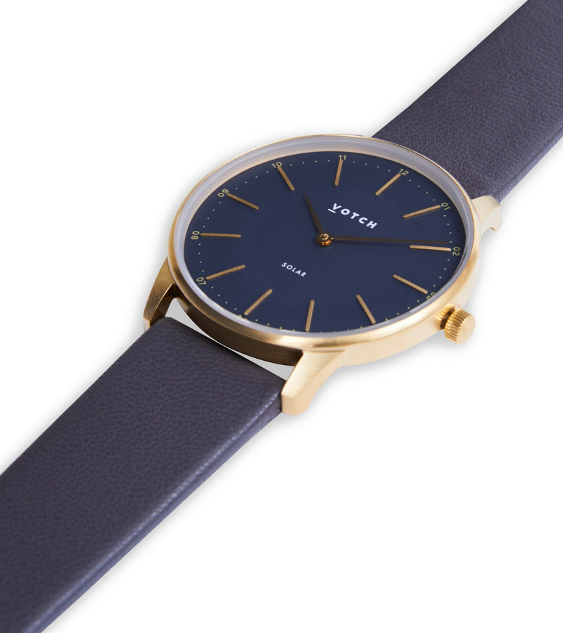 Votch Gold & Black with Steel Grey Watch | Solar Classic