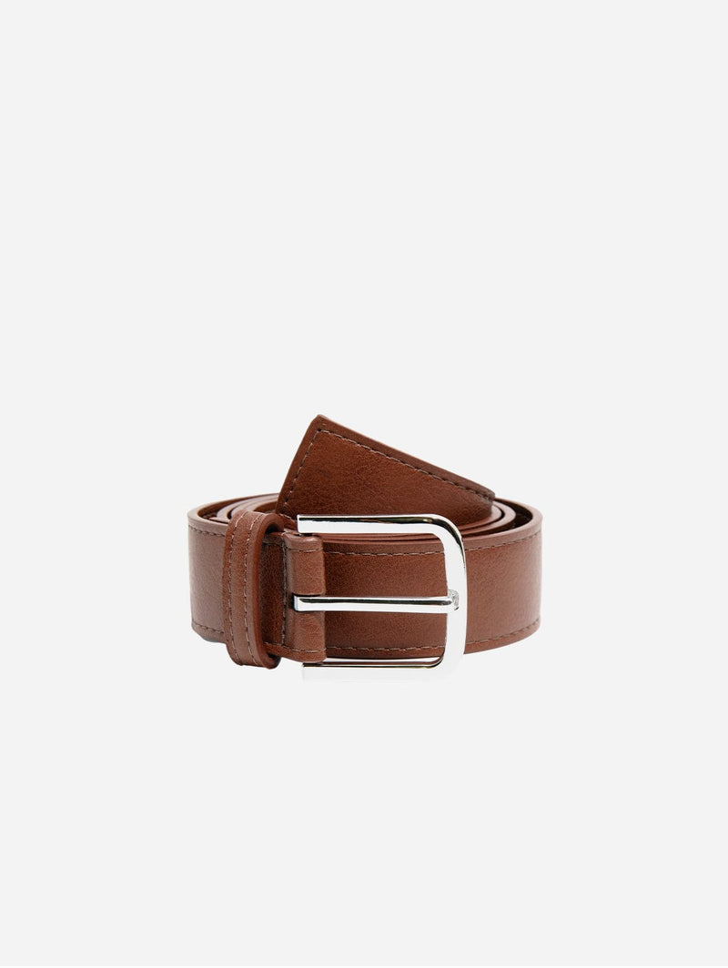 Green Laces Bo Silver Buckle Vegan Belt | Chestnut 75 cm