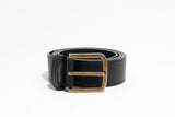 Immaculate Vegan - Green Laces Bo Brass Buckle Vegan Leather Belt | Black