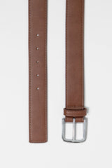 Immaculate Vegan - Green Laces Bo Silver Buckle Vegan Belt | Chestnut