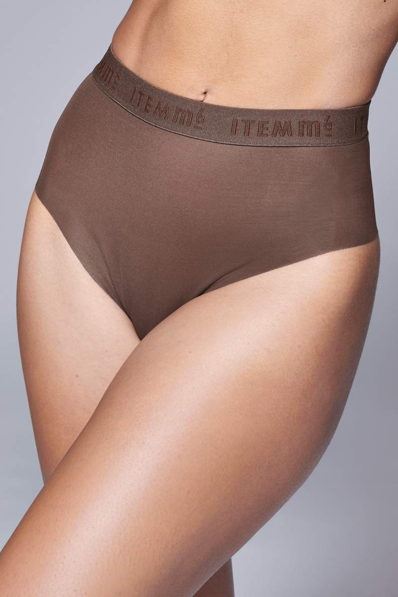 Hedoine Supportive All Mesh Brazilian Briefs Nude Smoky