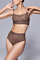 Immaculate Vegan - Hedoine Supportive Power Mesh Bralette | Nude Smoky