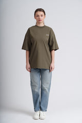 Immaculate Vegan - Women's Organic Cotton Signature Oversized T-Shirt | Pine Green Khaki