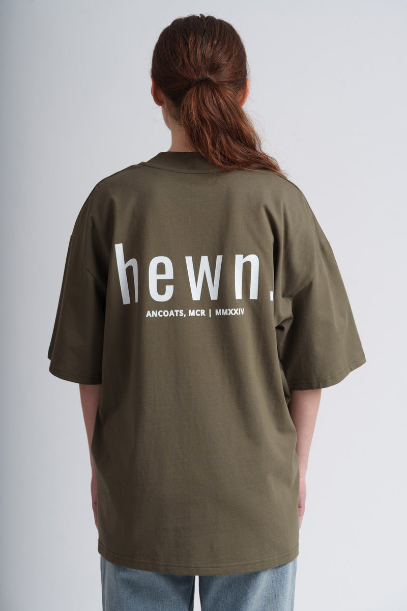 Women's Organic Cotton Signature Oversized T-Shirt | Pine Green Khaki