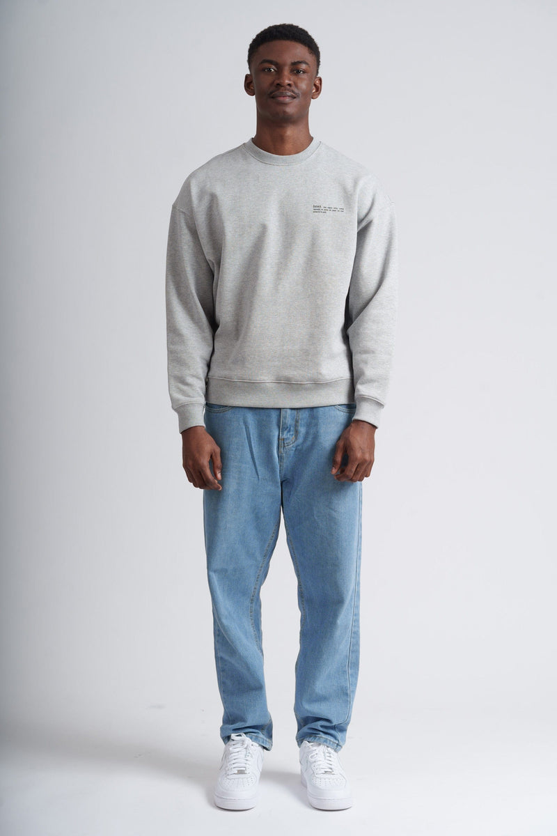hewn. Mens Organic Cotton Signature Oversized Sweatshirt in Rock Grey Marl