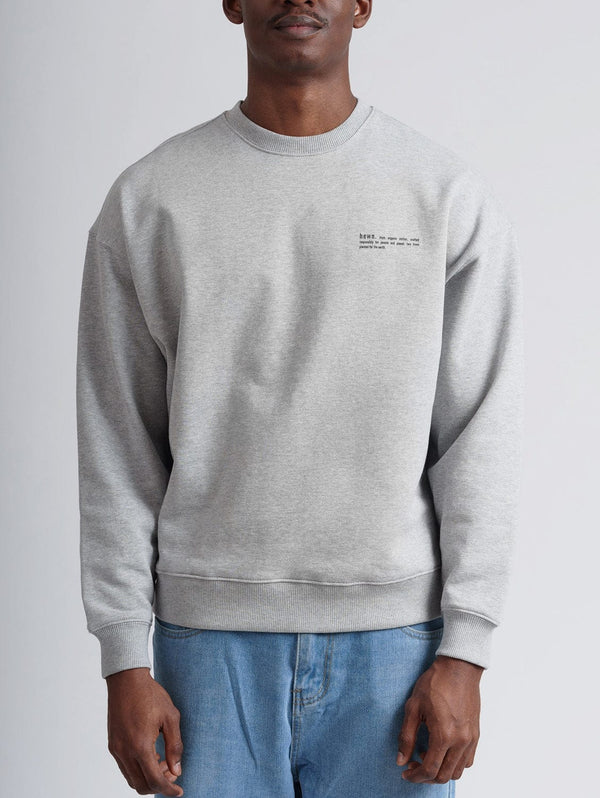 hewn. Mens Organic Cotton Signature Oversized Sweatshirt in Rock Grey Marl