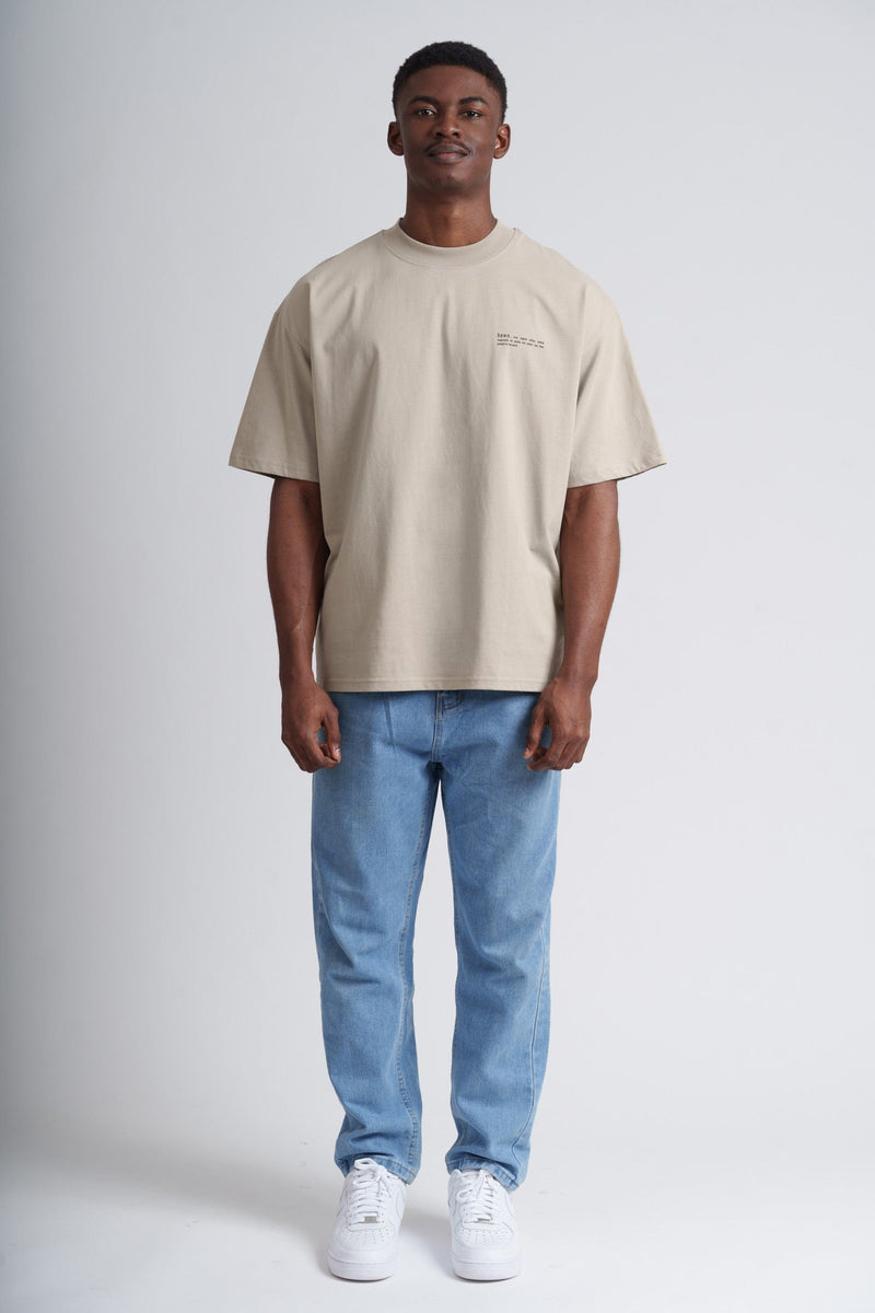 hewn. Mens Organic Cotton Signature Oversized T-shirt in Limestone Grey
