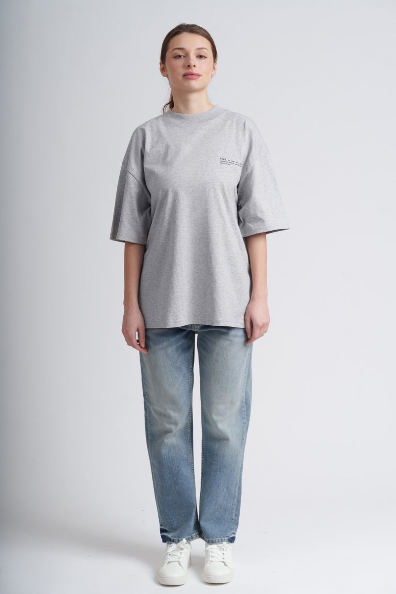 Women's Organic Cotton Signature Oversized T-Shirt | Rock Grey Marl