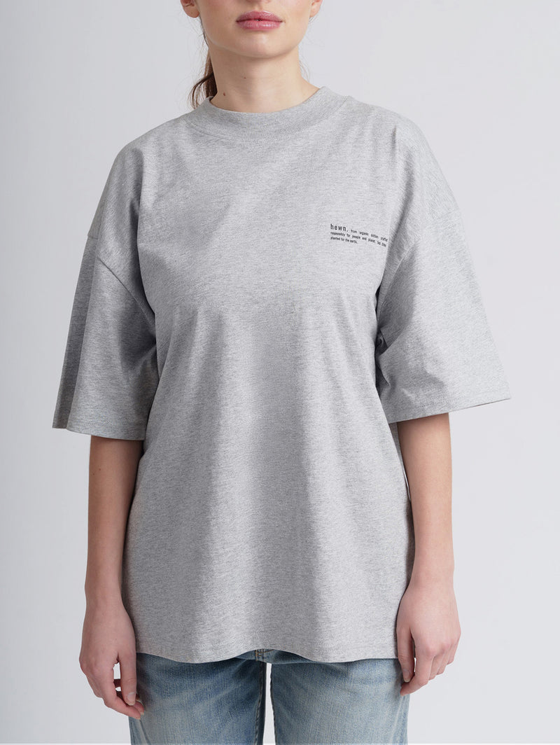 Women's Organic Cotton Signature Oversized T-Shirt | Rock Grey Marl