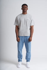 Immaculate Vegan - hewn. Mens Organic Cotton Signature Oversized T-shirt in Rock Grey Marl