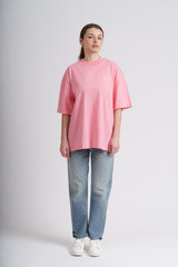 Immaculate Vegan - Women's Organic Cotton Signature Oversized T-Shirt | Flamingo Pink