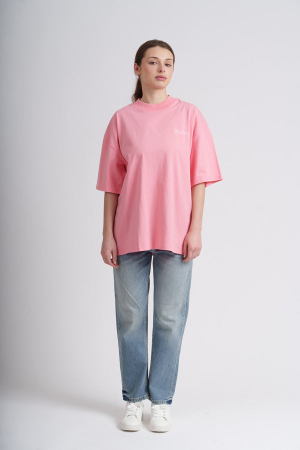 Women's Organic Cotton Signature Oversized T-Shirt | Flamingo Pink