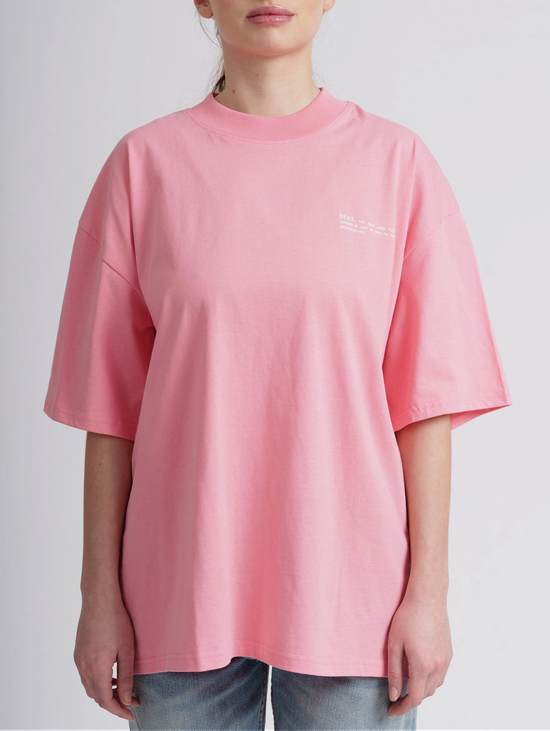 Women's Organic Cotton Signature Oversized T-Shirt | Flamingo Pink