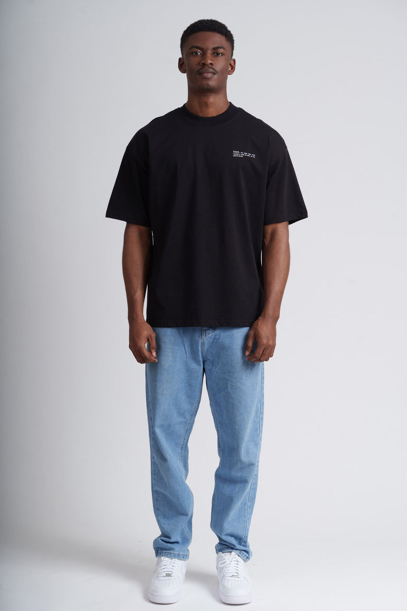 hewn. Mens Organic Cotton Signature Oversized T-shirt in Jet Black
