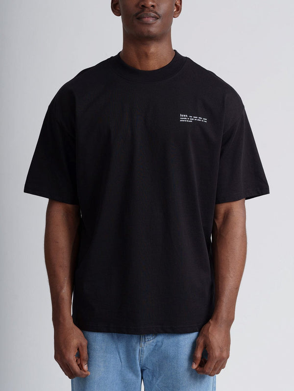 hewn. Mens Organic Cotton Signature Oversized T-shirt in Jet Black