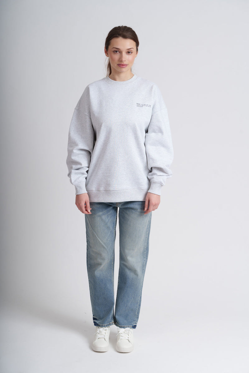 Women's Organic Cotton Signature Oversized Sweatshirt | Cloud Grey Marl