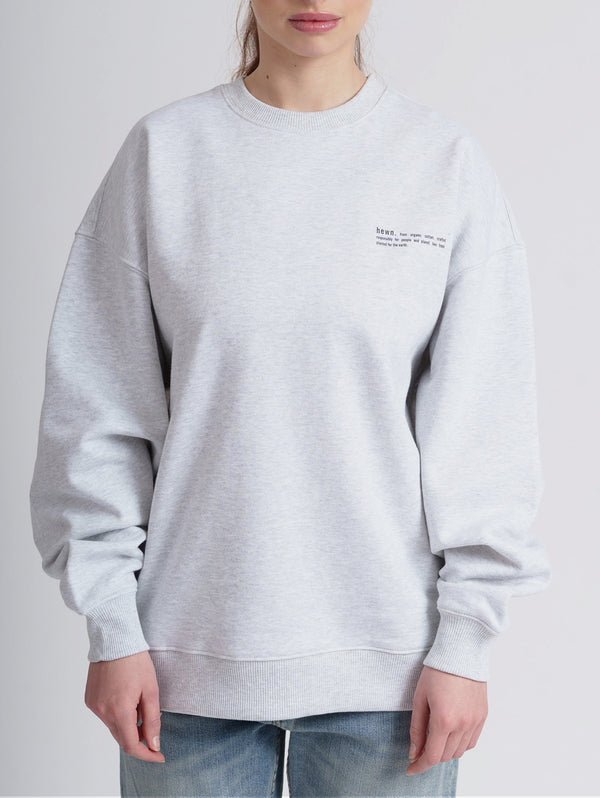 Women's Organic Cotton Signature Oversized Sweatshirt | Cloud Grey Marl