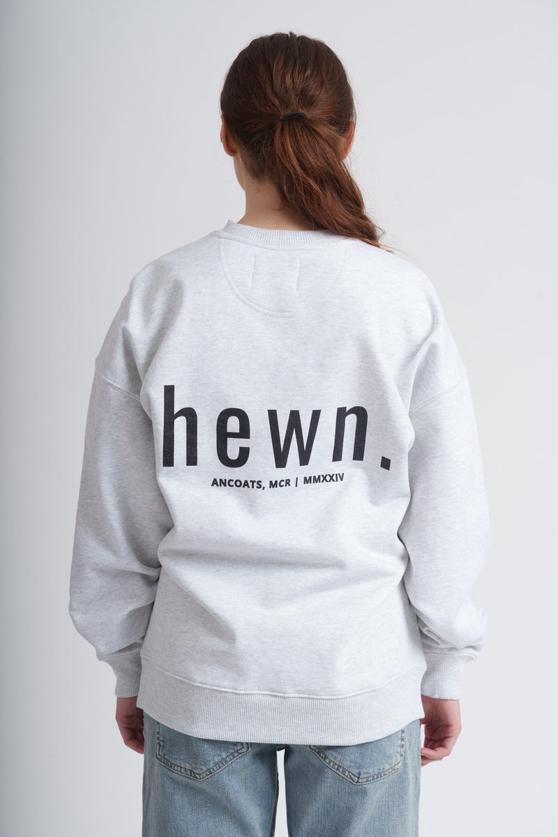 Women's Organic Cotton Signature Oversized Sweatshirt | Cloud Grey Marl