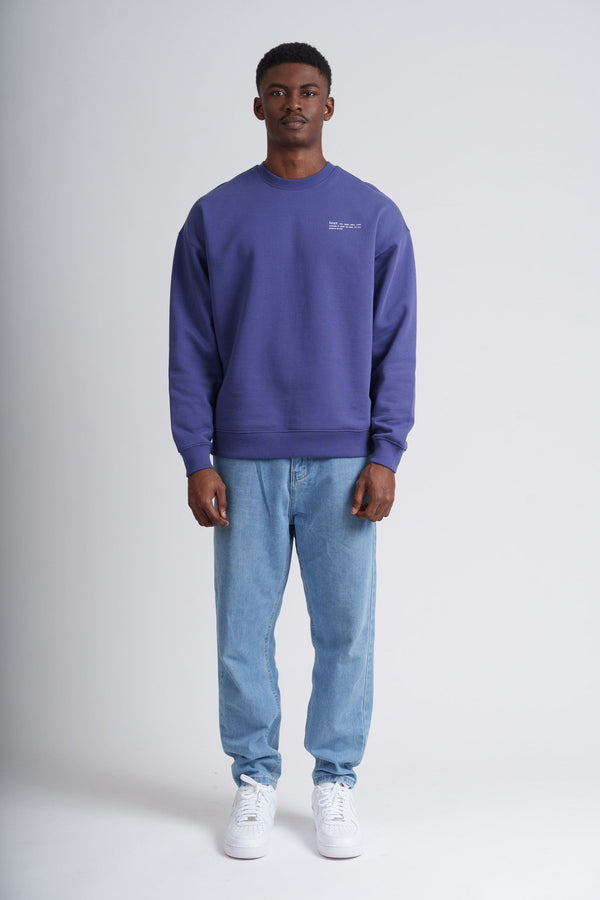 hewn. Mens Organic Cotton Signature Oversized Sweatshirt in Dusk Purple