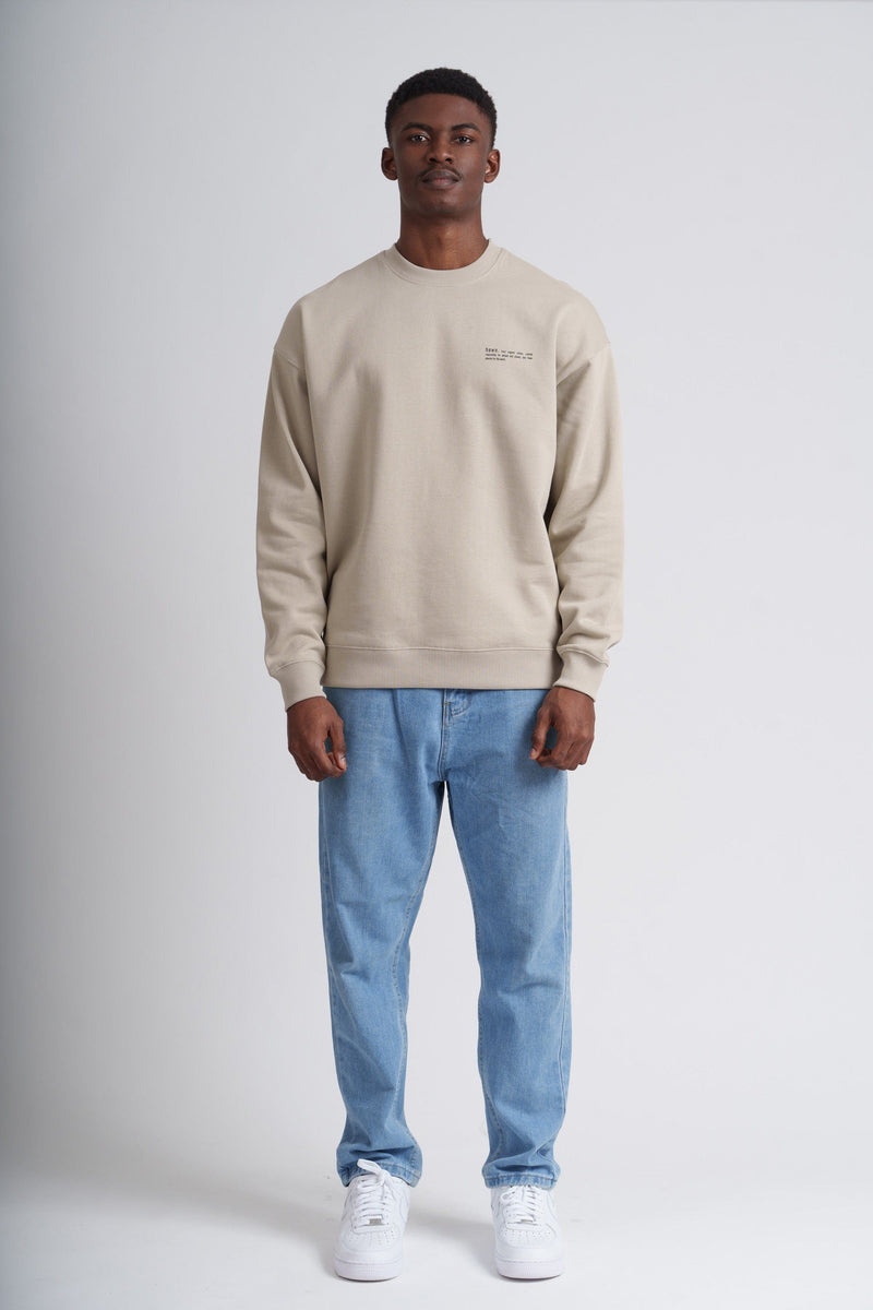 hewn. Mens Organic Cotton Signature Oversized Sweatshirt in Limestone Grey
